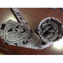 Woven Paisley Ties in White and Black with High Quality